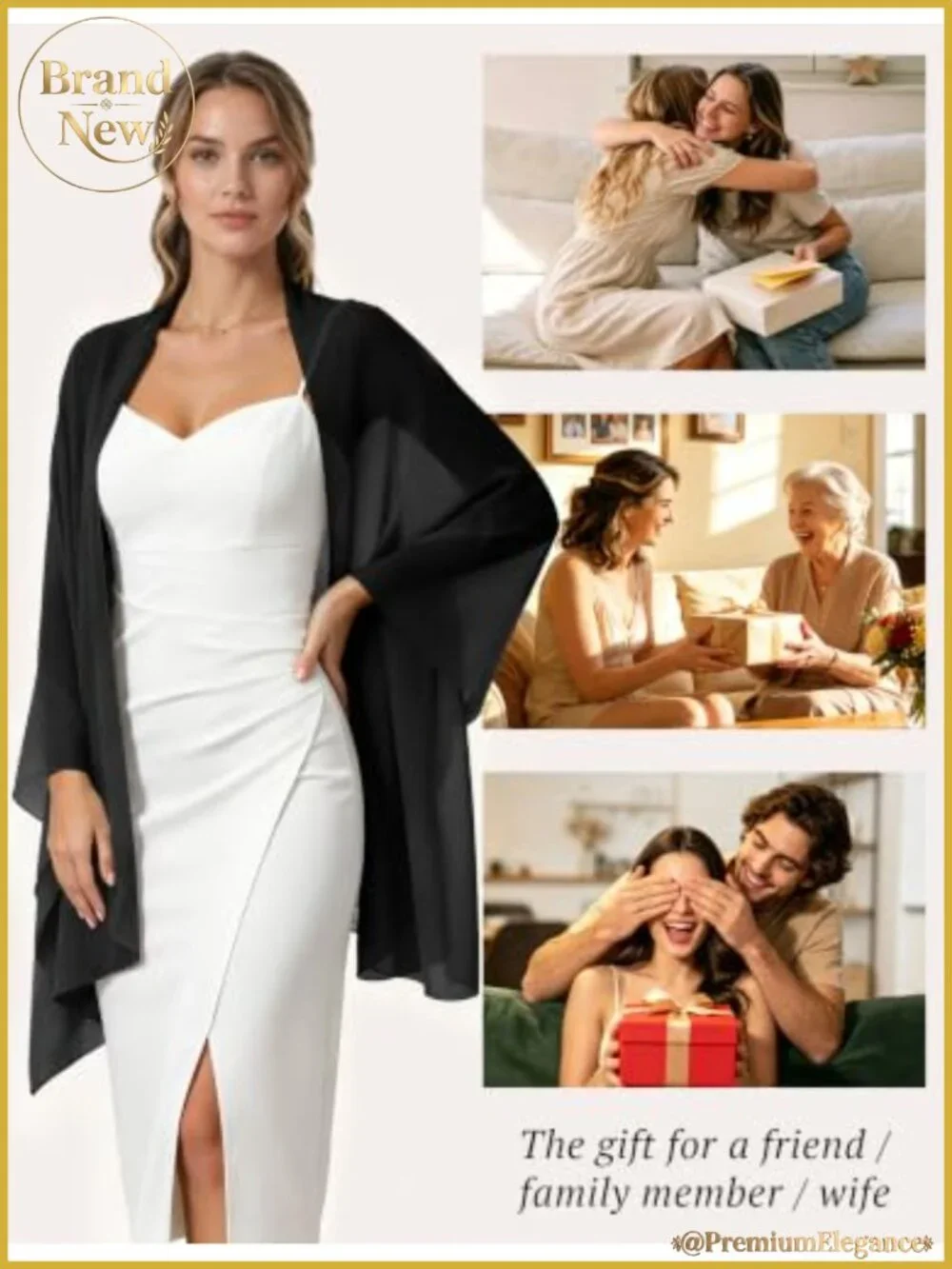 Sheer Chiffon Shawl Wrap Women Formal Evening Dress Scarf